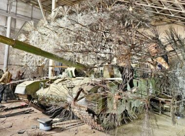 A Russian T-90 dandelion tank.