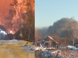 ukraine hit russia's major oil depot artillery arsenal explosions rock multiple russian cities latest overnight drone assault (video map) · post left fire rages lipetsk oblast following reported strike 6