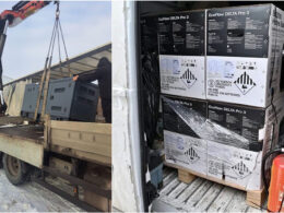 czechs rush $47 million gear keep lights kyiv kharkiv · post generators being loaded onto truck ecoflow battery stations prepared delivery ukraine 2025 czechs-aid czech citizens civic organizations have raised