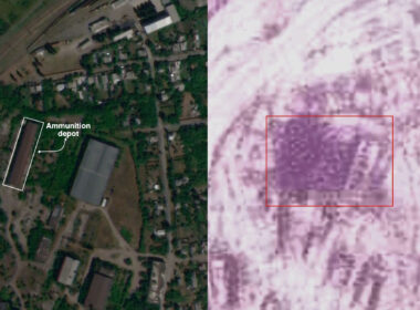 black crater snow satellite images show erased russian depot occupied debaltseve · post ammunition before after its destruction donetsk oblast strike 20 2026 debaltseve-ammunition-depot ukraine news ukrainian reports