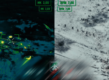 Screenshot from drone footage released by Ukraine’s National Guard on 16 January 2026, showing a Russian advance north of Kharkiv, which the Khartiia Brigade said it repelled over the past week. Screenshot from video: Khartiia Brigade