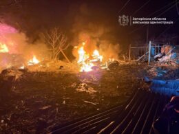 Site of a Russian drone strike on a Zaporizhzhia residential area, 20 January 2026. Photo: Zaporizhzhia Regional Military Administration