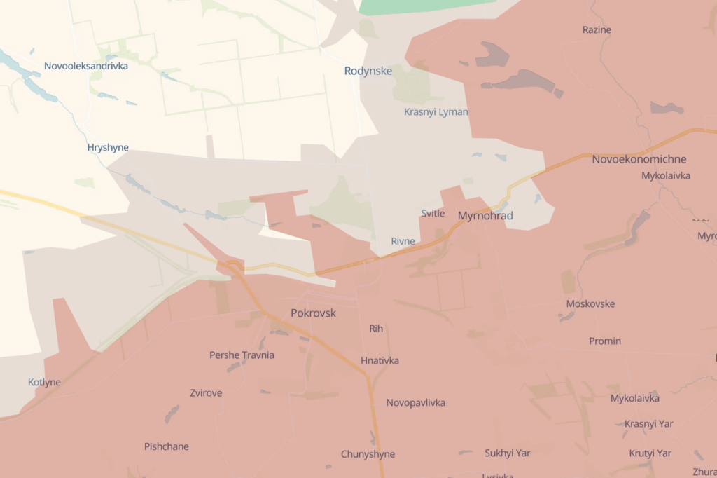 Frontline situation around Pokrovsk, Donetsk Oblast, 27 January 2026. Map: DeepState