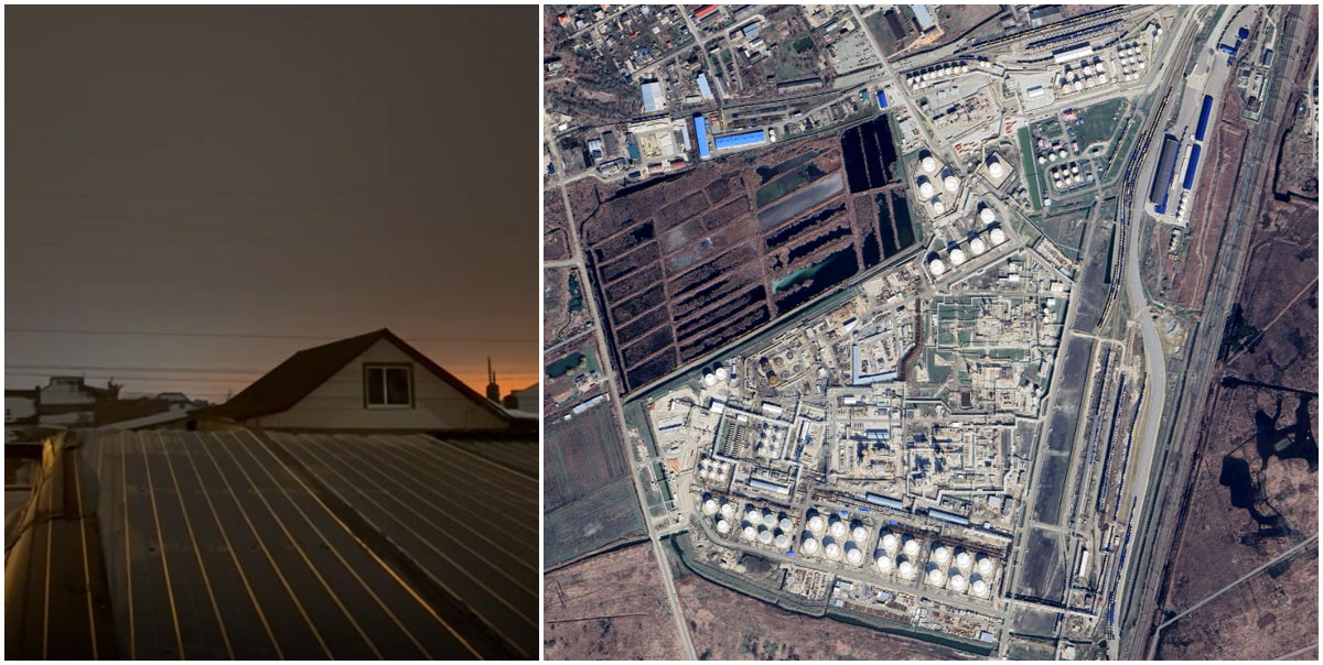southern russian refinery hit again — russia claims just debris · post explosion glow over slavyansk-na-kubani during drone strike satellite view slavyansk eco oil krasnodar krai slavyansk-na-kubani-exilenova-glow-and-google-maps-view ukraine news ukrainian
