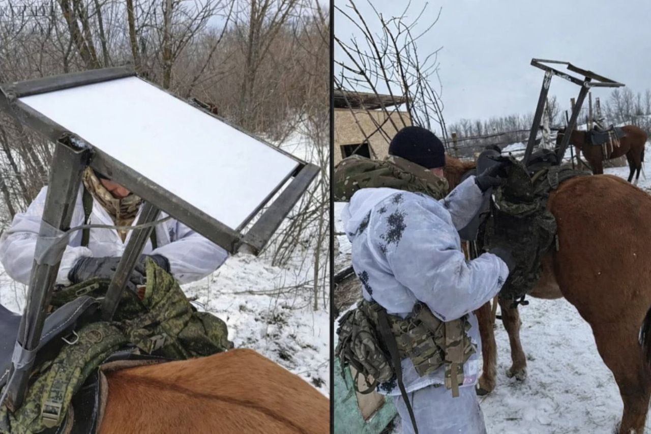 starlink horseback russian soldiers turn horses carriers front lines · post terminal mounted horse 2026 ukraine news ukrainian reports