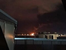 ukraine just blew up same oil terminal southern russia third time since · post fire tamannneftegaz settlement volna krasnodar krai overnight 22 2026 after ukrainian drone strike taman (1) struck