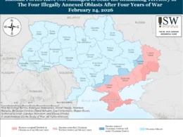 isw battlefield realities disprove russia's claim ukrainian defeat inevitable · post russian-occupied territory ukraine 24 2026 failure seize remaining four illegally annexed oblasts after years full-scale war 20260224_fouryearanniversarymap1 reported fifth