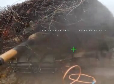 A 425th Assault Regiment M-1 right before taking an FPV hit.