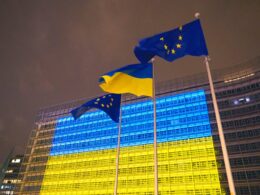 EU buildings lit in Ukraine flag colors on fourth anniversary of Russia's full-scale invasion