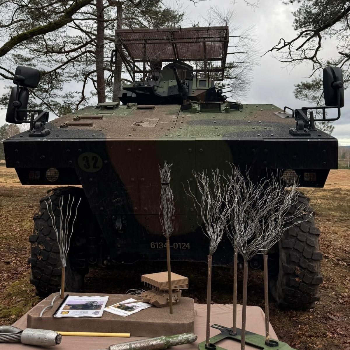 A French VBCI vehicle with dandelion armor.