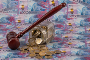 Courthouse in Kazakhstan's North Kazakhstan Oblast, where a citizen was convicted of participating in foreign armed conflict.