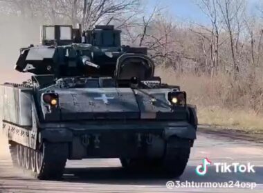 A Ukrainian M-2 Bradley counterattacking in the southeast.