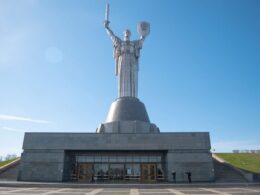 Kyiv WWII museum damage beneath Motherland Monument after Russian strike