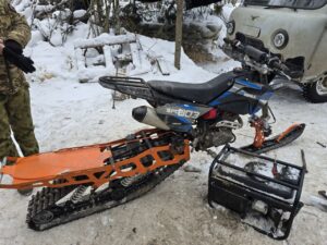 A Russian snowmobile.