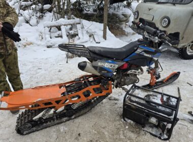 A Russian snowmobile.
