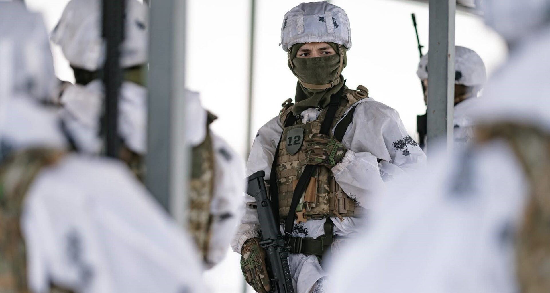 Ukrainian soldier snow