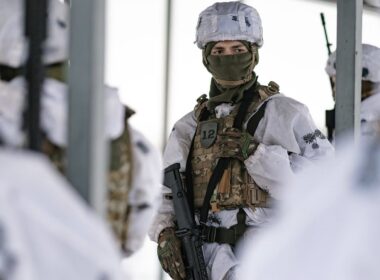 Ukrainian soldier snow