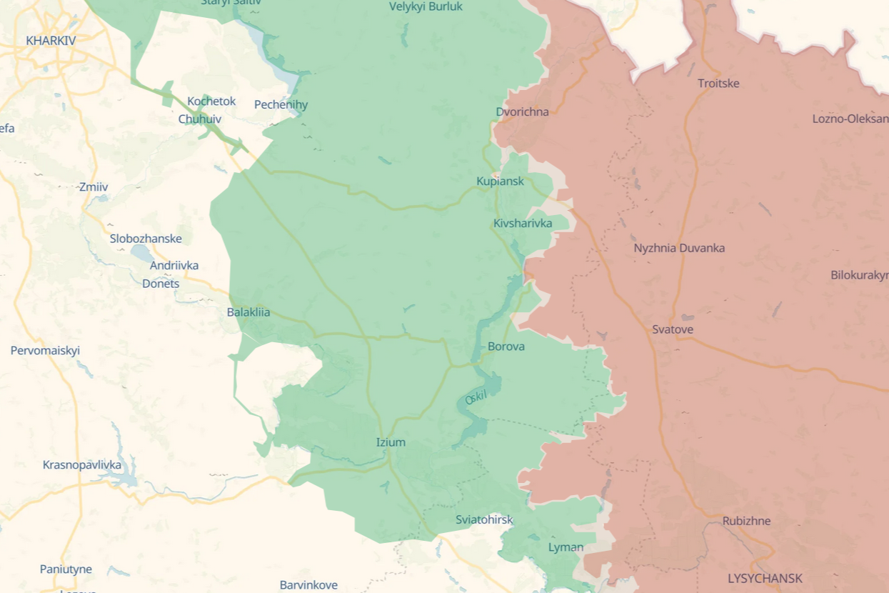 Frontline situation in Kharkiv Oblast, 13 February 2026. Map: DeepState