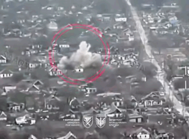 Ukrainian artillery strike on Russian positions in northern Pokrovsk, Donetsk Oblast, 22 February 2026. Screenshot from video: Air Assault Forces of Ukraine's Armed Forces