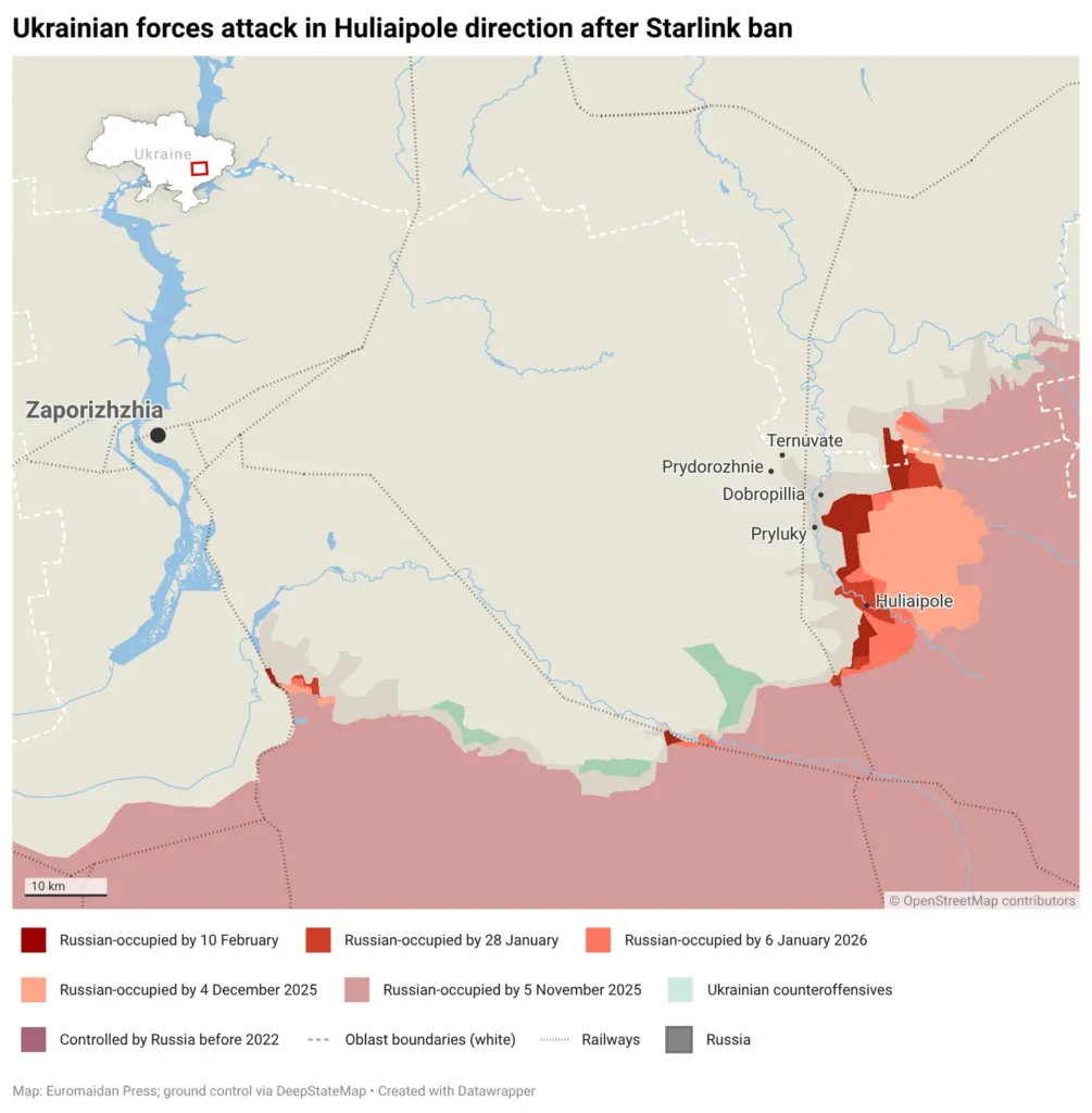 ukraine troops offensive starlink ban