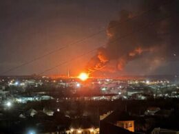 ukraine hits luhansk oil depot second time five days sparking massive fire · post smoke rise over occupied after ukrainian drone strike overnight 27 2026 occupied-luhansk-oil-depot4974656440966515725 news reports