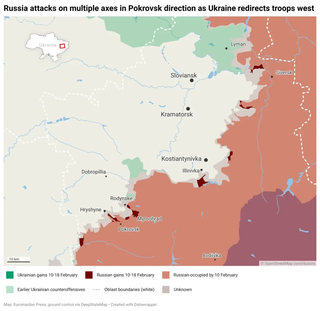 Pokrovsk Lyman Siversk map