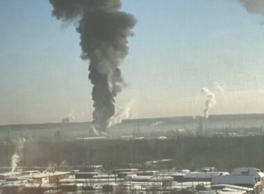 ukraine flew drones almost urals — hit oil refinery 1700km away russia thought out reach · post fire lukoil ukhta komi republic 12 2026 пожежа на нафтопереробному заводі в ухті