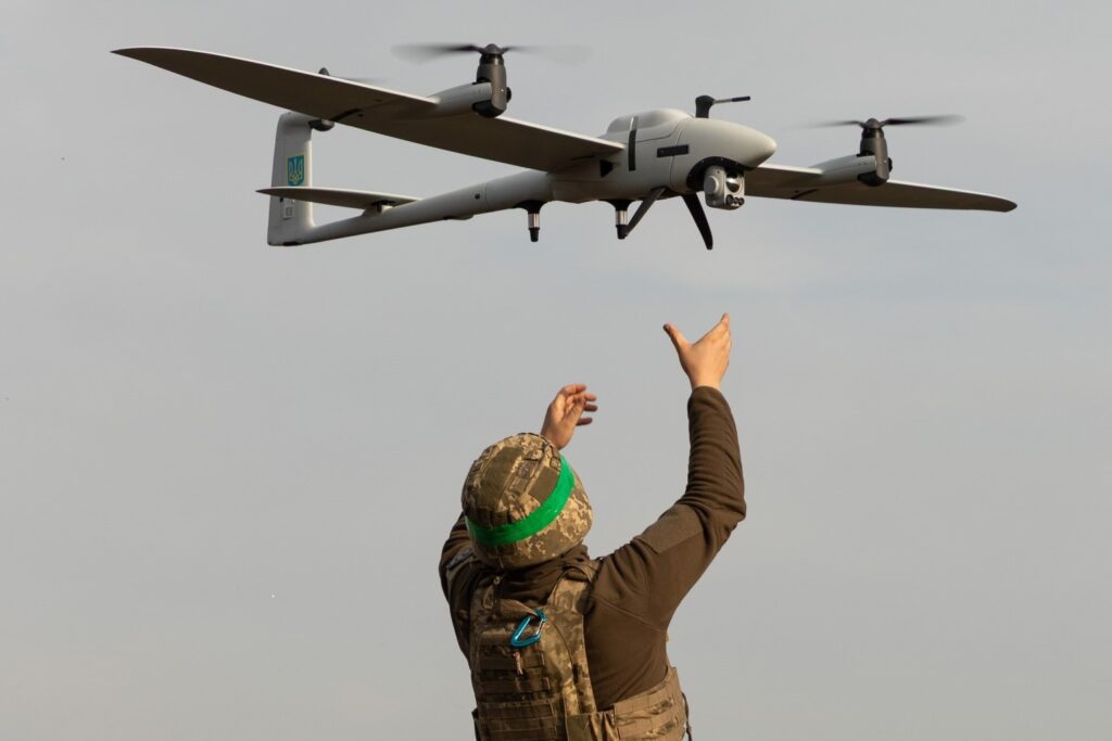 A Ukrainian soldier with a drone. Source: SBS