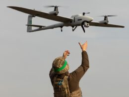 A Ukrainian soldier with a drone. Source: SBS