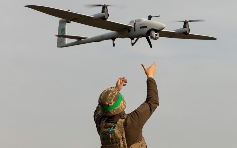 A Ukrainian soldier with a drone. Source: SBS