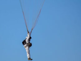 A Ukrainian soldier during the training. Image by the 199th Airborne Training Center