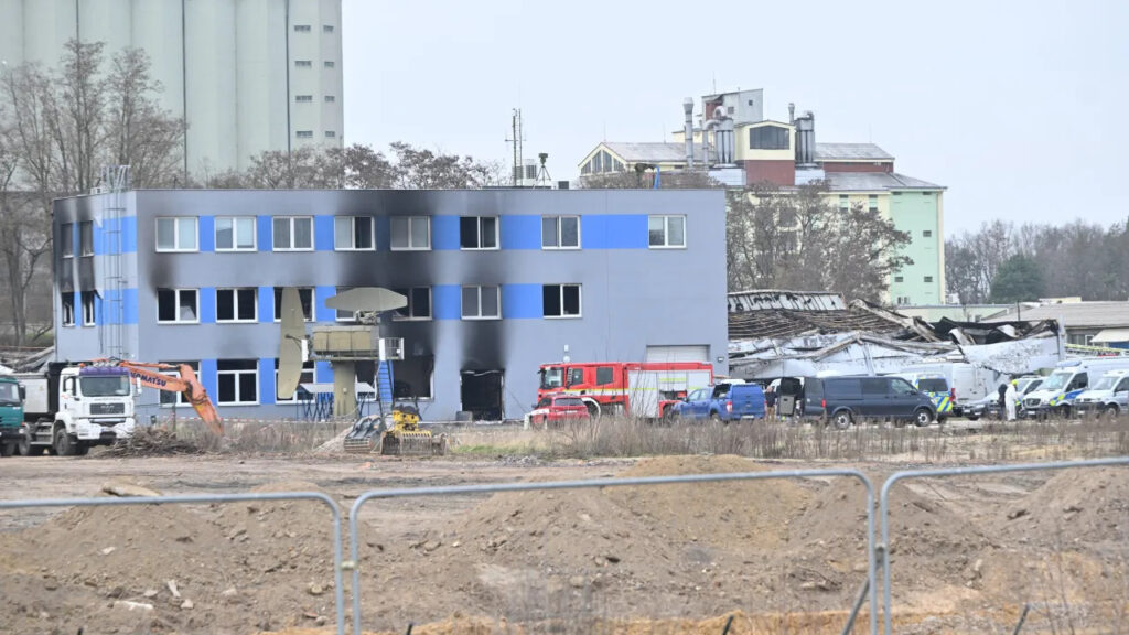 fourth suspect arrested arson attack czech factory made drones thermal optics ukraine · post burned-out building archer company pardubice czechia згорівша будівля компанії в чеському пардубіце фото ct24 police 20