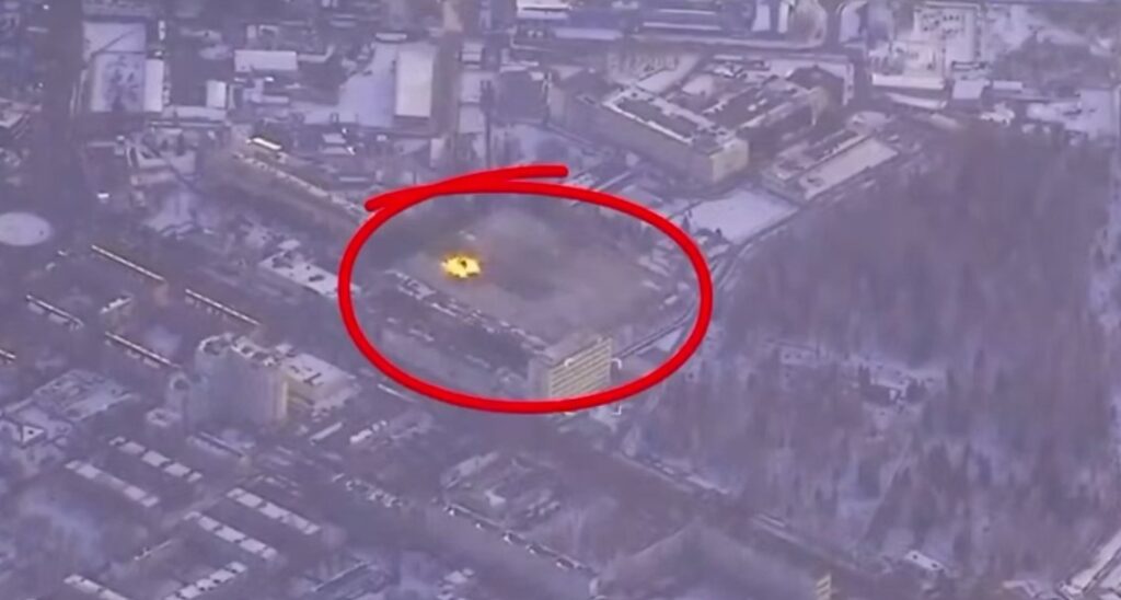 The Kremniy El microelectronics plant struck by Ukrainian missiles. Source: Screenshot