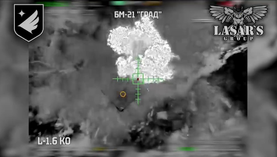 Ukrainian forces destroyed BM-21 Grad. Source: Screenshot