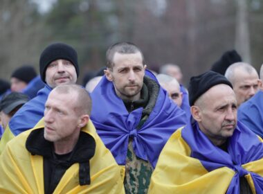 ukraine brings home 300 more soldiers two civilians second day pow swap — 500 freed total over days · post ukrainian prisoners war wrapped national flags after geneva-agreed exchange 6