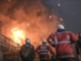 Fire at Ukrainian energy infrastructure site following a Russian attack. Illustrative image. Photo: Serhii Koretskyi