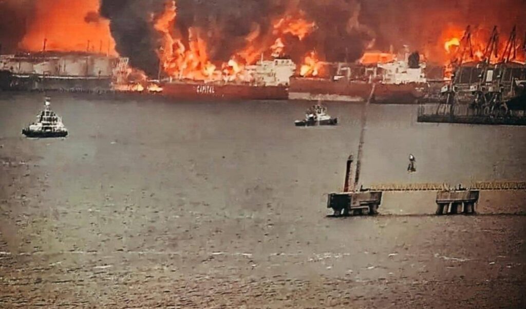 40% russia's oil exports offline mostly due ukrainian drone strikes — worst disruption russian history · post ust-luga export terminal fire after ukraine's attack overnight 25 2026 exilenova+ 8d15778b-2781 -45fe-a583-f63e05c12c84