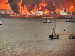 40% russia's oil exports offline mostly due ukrainian drone strikes — worst disruption russian history · post ust-luga export terminal fire after ukraine's attack overnight 25 2026 exilenova+ 8d15778b-2781 -45fe-a583-f63e05c12c84