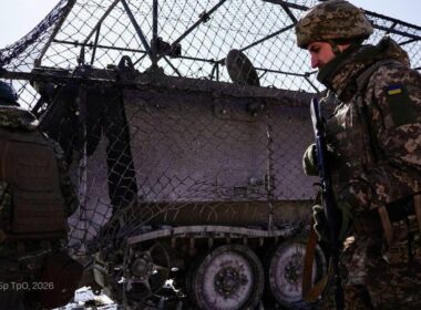 before russia's all-out war ukraine imported almost weapons four years later buys more than any country earth · post ukrainian soldiers 117th separate territorial defense brigade beside armored vehicle fitted