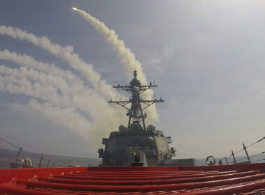 us ship fires a tomahawk missile against iran during operation epic fury