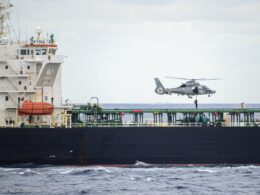 Russian shadow fleet vessel "Deyna" boarded by French Navy forces in the Mediterranean on 20 March 2026. Photo: Emmanuel Macron on X