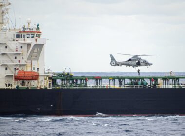 Russian shadow fleet vessel "Deyna" boarded by French Navy forces in the Mediterranean on 20 March 2026. Photo: Emmanuel Macron on X