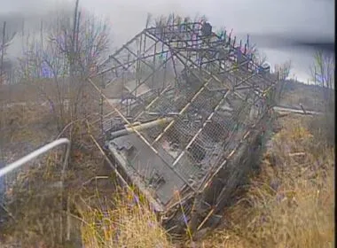 A Ukrainian drone targets a Russian vehicle during a 19 March clash around Lyman.