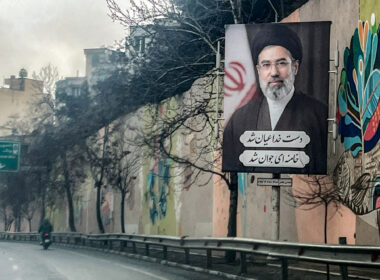 poster of iran’s new supreme leader ayatollah mojtaba khamenei in tehran