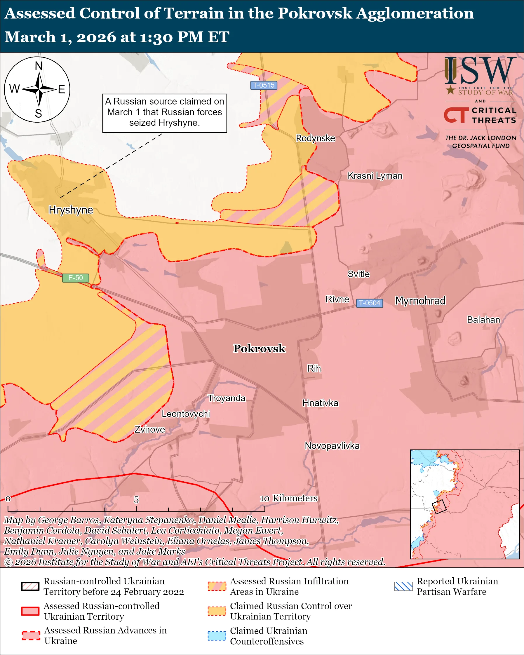 russia's direct assaults near myrnohrad failing quad bike flanking runs aren't going much better · post assessed control terrain pokrovsk urban agglomeration 1 2026 pokrovsk-agglomeration-march-1-2026 russian forces area increasingly turning