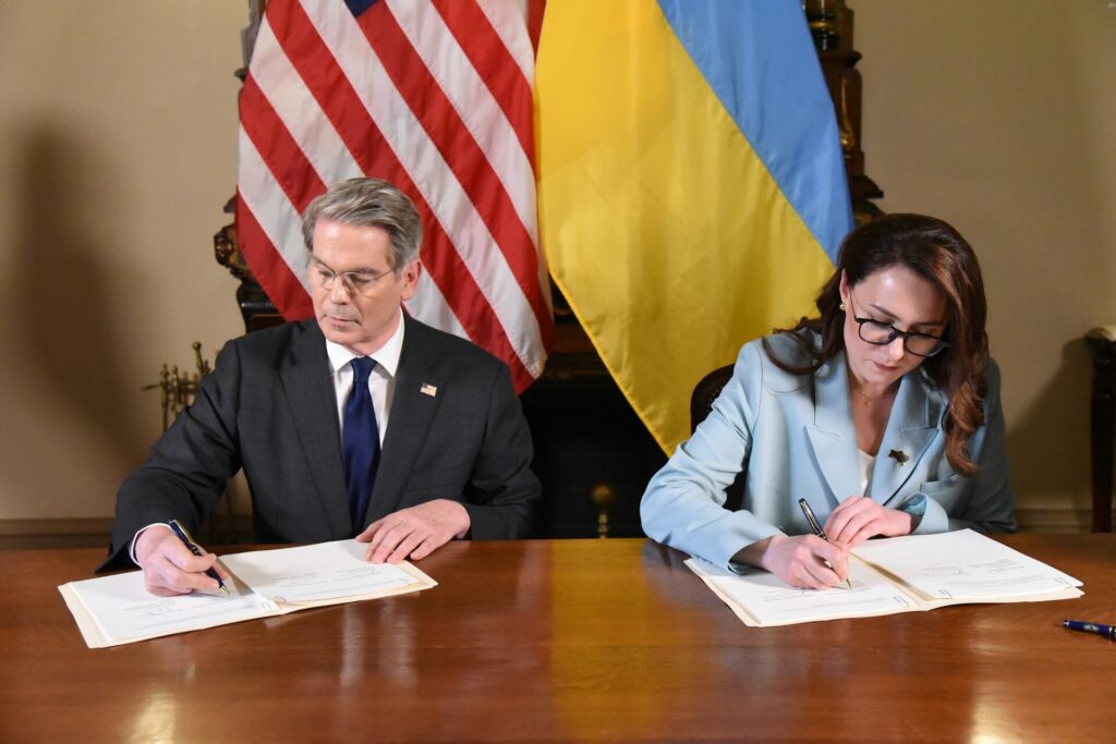yuliia svyrydenko and us treasury secretary scott bessent