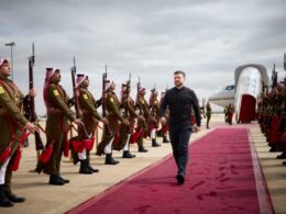 Ukrainian President Volodymyr Zelenskyy during his working trip to the Middle Eastern states. Credit: president.gov.ua