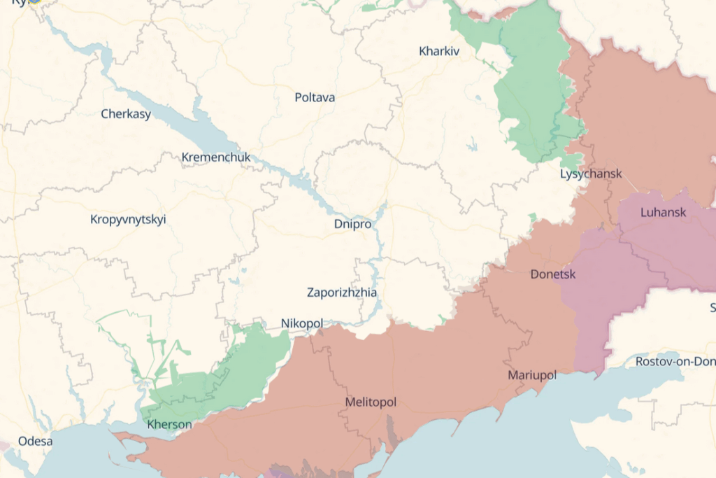 Frontline situation around Dnipropetrovsk Oblast, 10 March 2026. Map: DeepState