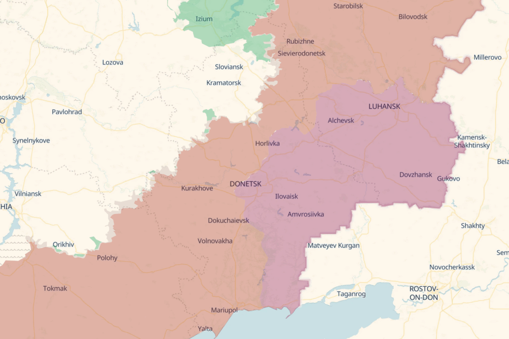 Frontline situation in Ukraine's Donetsk Oblast, 6 March 2026. Map: DeepState