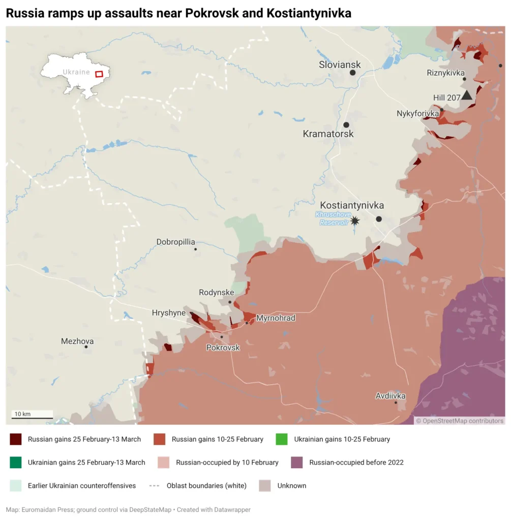 Pokrovsk, Kostiantynivka assaults
